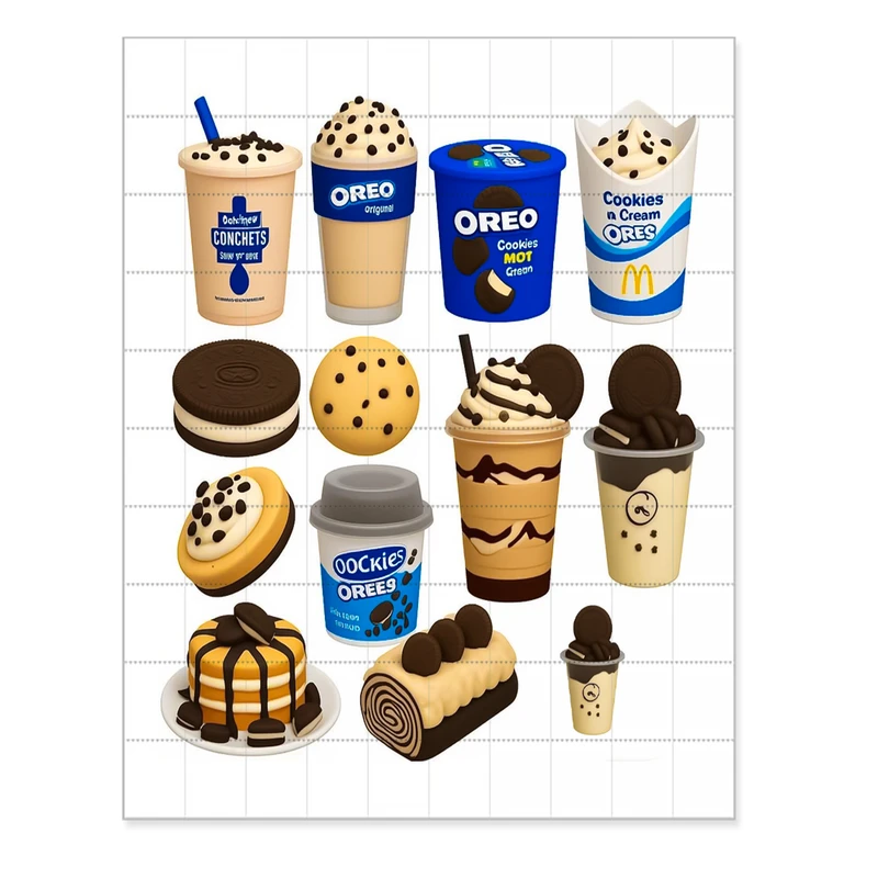 برچسب مدل نوشیدنی های oreo کد 104