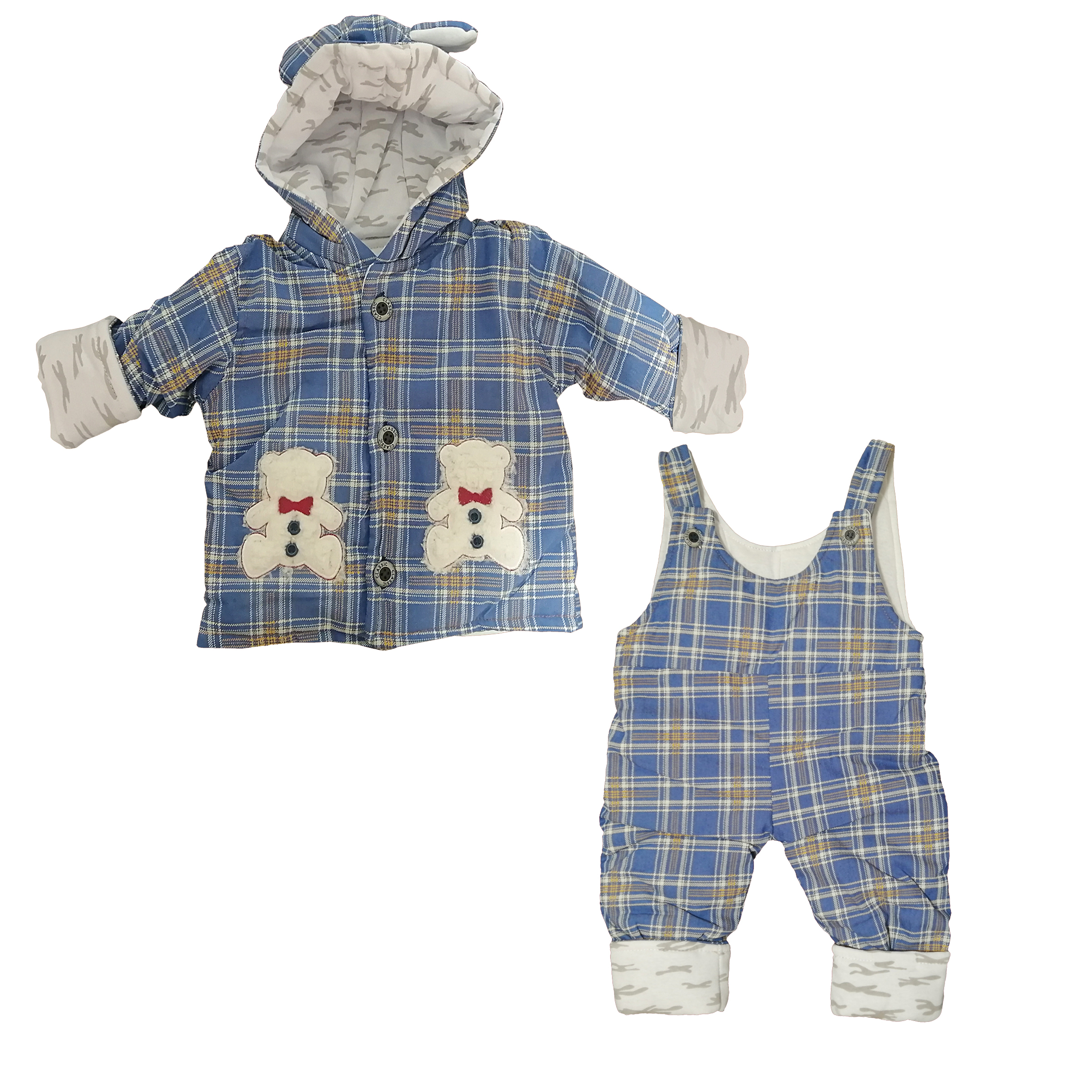 ست سرهمی و کاپشن نوزادی کد 407