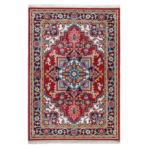 گلیم ماشینی کویر کد 145 طرح هریس زمینه قرمز