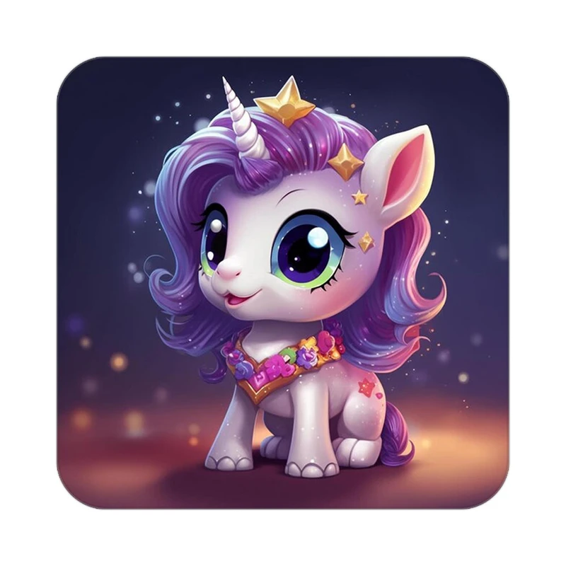 زیر لیوانی کاکتی طرح اسب تک شاخ و یونیکورن مدل mp29302