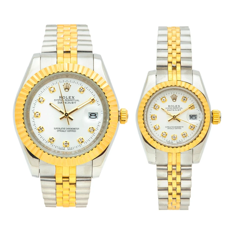 ست ساعت مچی عقربه ای زنانه و مردانه مدل دیت جاست