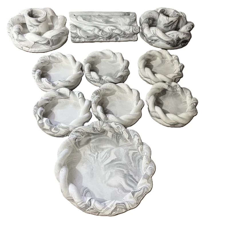 مجموعه ظروف هفت سین 11 پارچه مدل سنگی  مارپیچ 