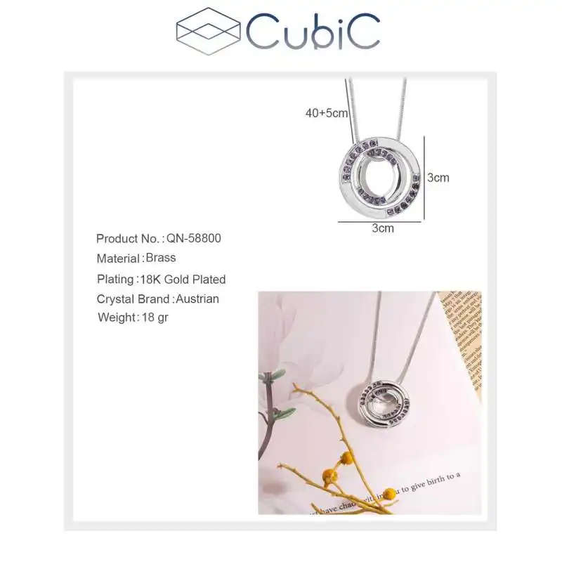 گردنبند زنانه کوبیک مدل QN-57808