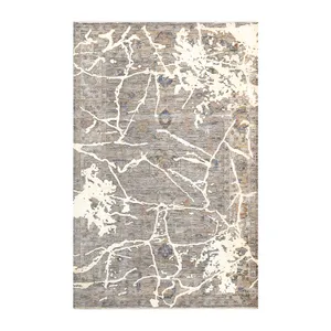 فرش ماشینی1200شانه زمینه قهوه ای حاشیه کرم مدل یونیک کد 8431