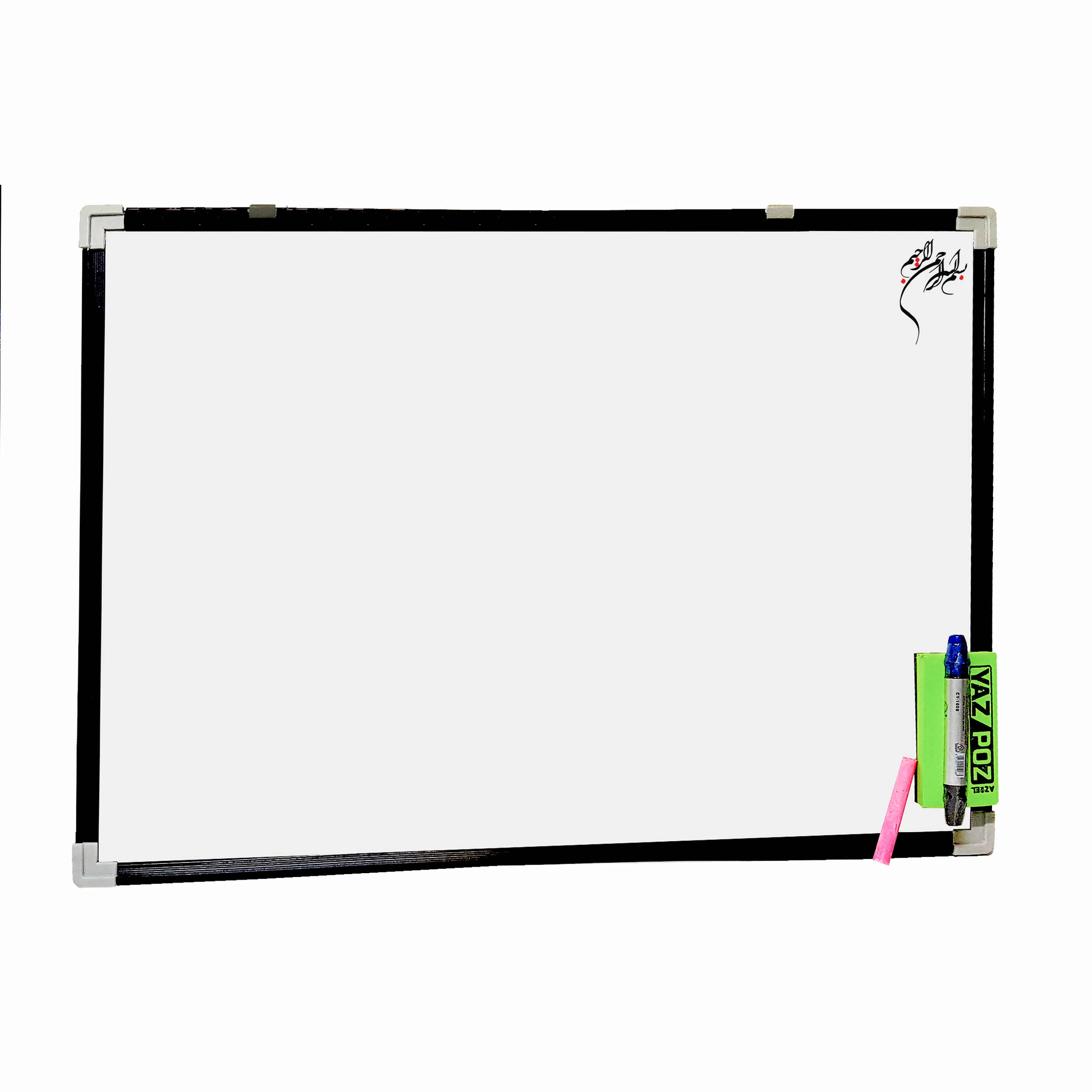 تخته وایت برد مدل ان تی ام طرح بسم الله سایز 60×40 سانتی متر به همراه گچ ، ماژیک و تخته پاک کن