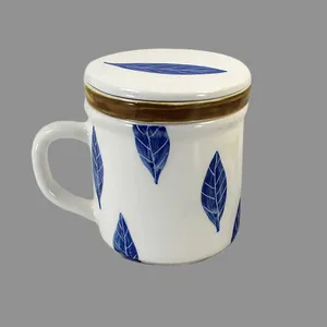 ماگ دمنوش ساز سرامیکی طرح برگ کد sad-14