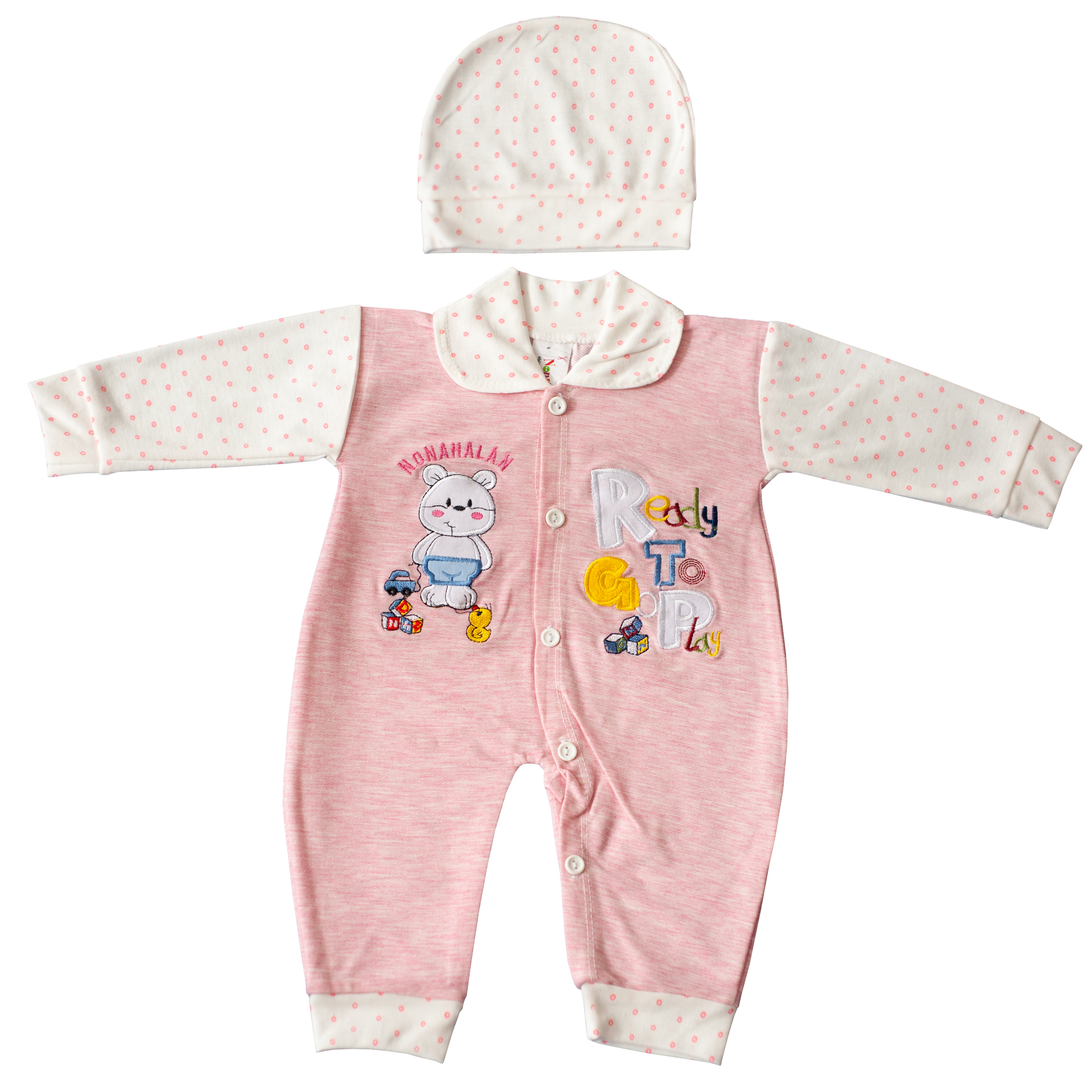 ست سرهمی و کلاه نوزادی مدل C40