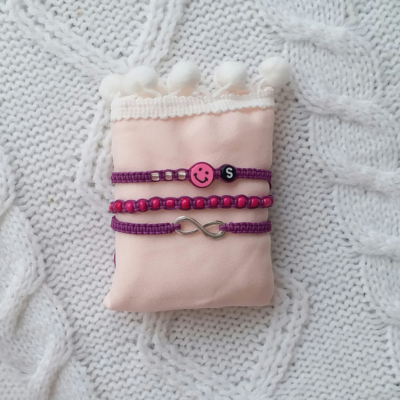 دستبند دخترانه مدل حرف S بی نهایت بسته 3 عددی دستبند دخترانه مدل حرف S بی نهایت بسته 3 عددی