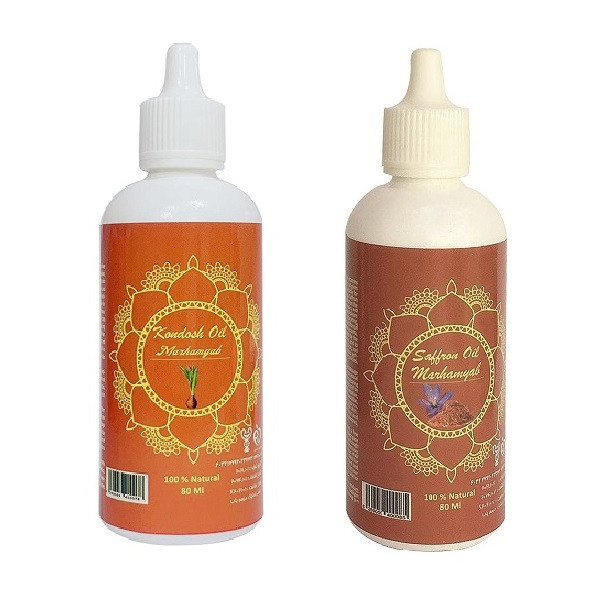 روغن مو مرهم یاب مدل زعفران و کندوش حجم 80 میلی لیتر مجموعه 2 عددی