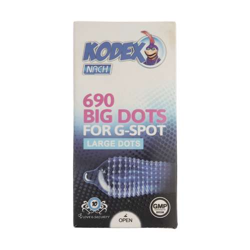 کاندوم ناچ کدکس مدل BIG DOTS بسته 10 عددی