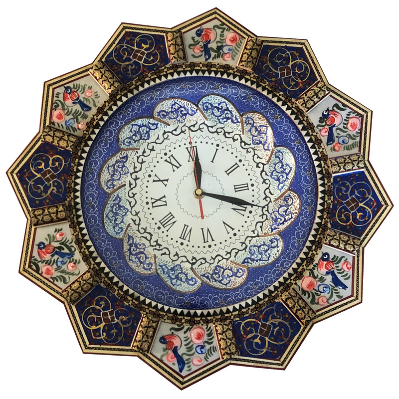 ساعت خاتم کاری طرح گل و مرغ کد R30-n1