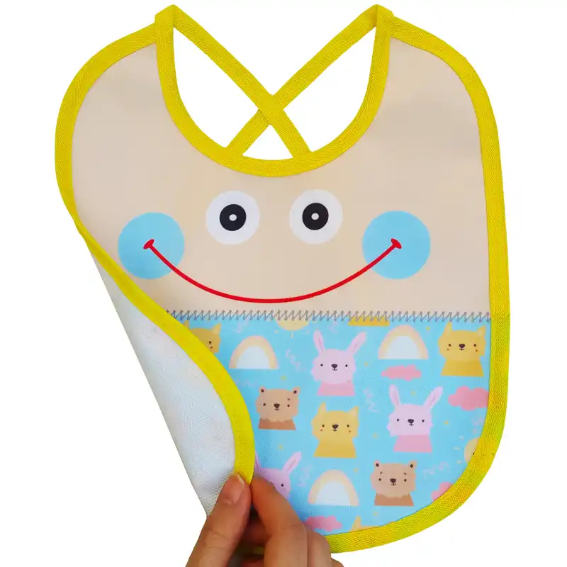 پیش بند نوزادی مدل بند دار لبخند حیوانات