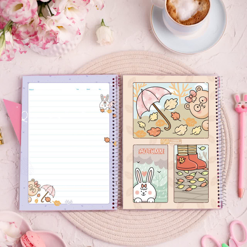 دفتر مشق ۵۰ برگ دایان مدل حاشیه دار کد ۶۴۹۴۲ بسته ۴ عددی