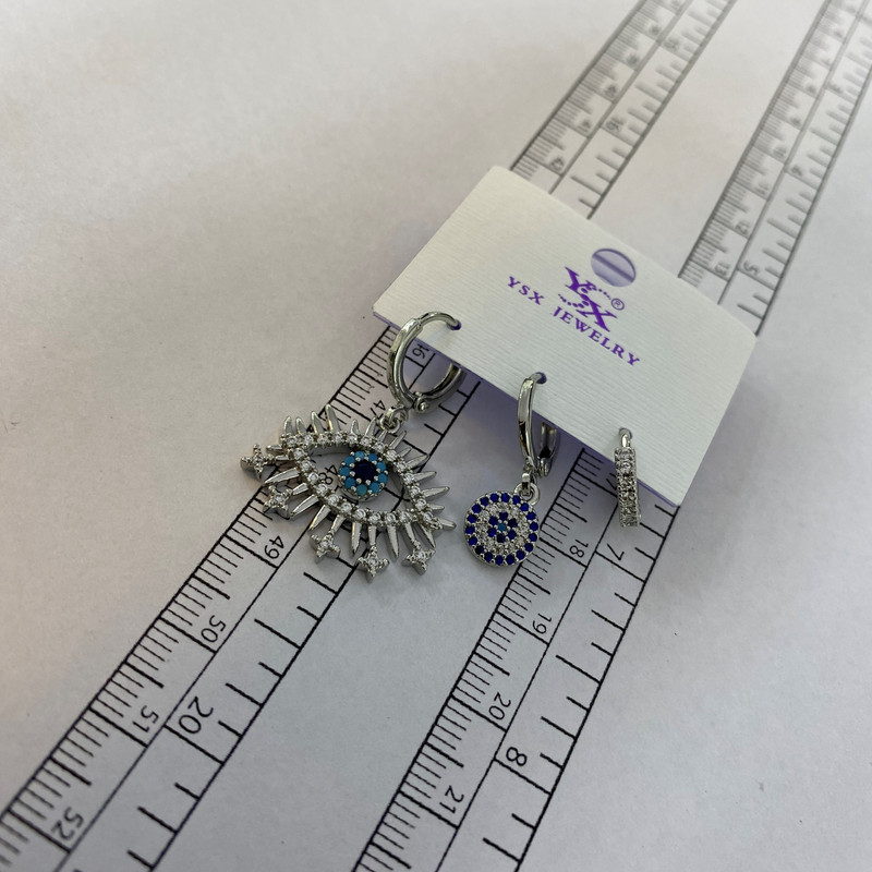 گوشواره زنانه وای اس ایکس مدل E3477 مجموعه 3 عددی