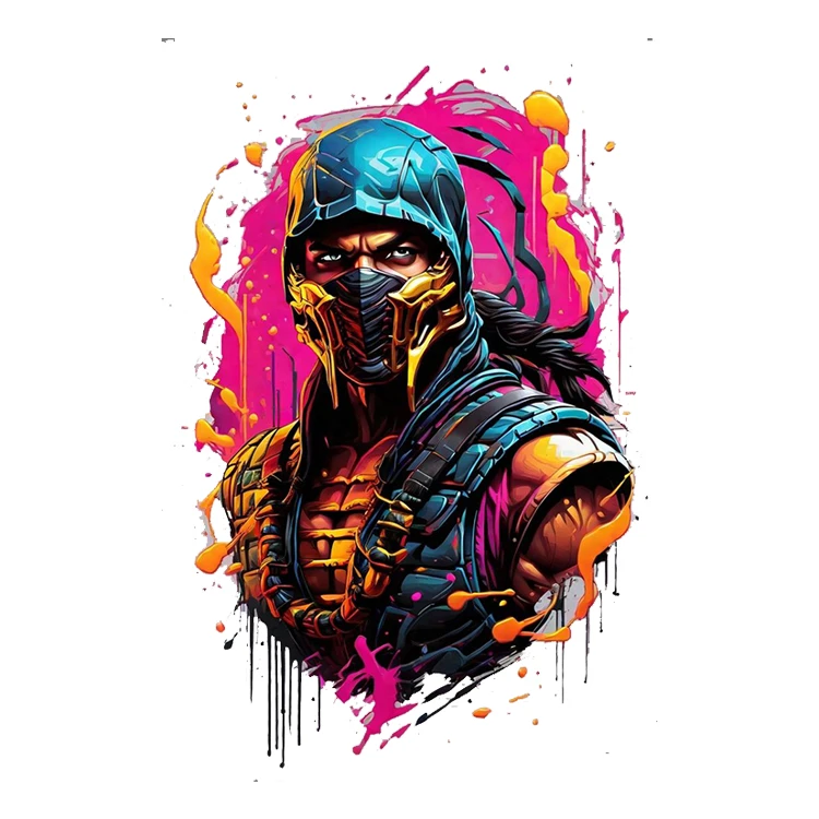 استیکر پارچه و لباس پاد آفرین مدل مورتال کمبات کد 22