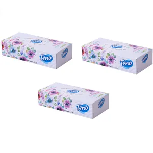 دستمال کاغذی 100 برگ تنو مدل جعبه ای بسته 3 عددی