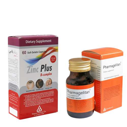 کپسول فارماژلیتان داروسازی دانا بسته 30 عددی به همراه کپسول زینک پلاس 10 میلی گرمی داروسازی دانا بسته 60 عددی