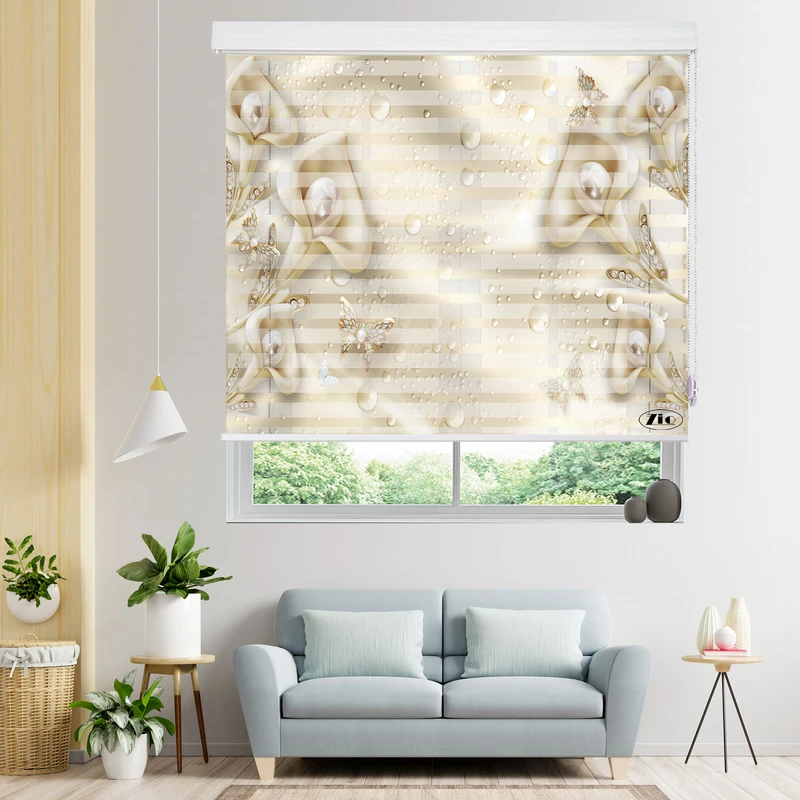 پرده زبرا زیو مدل 3D-1145 سایز 150x150 سانتی متر