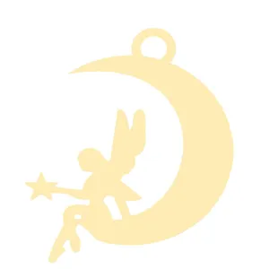 آویز گردنبند طلا 18 عیار زنانه قیراط طرح فرشته و ماه کد GH4556