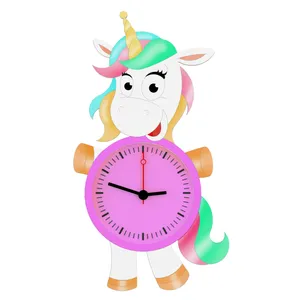 ساعت دیواری کودک طرح تک شاخ مدل Unicorn کد UC-08