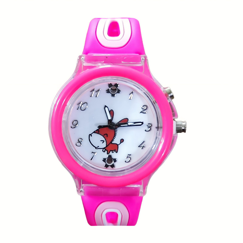 ساعت مچی عقربه ای بچگانه مدل چراغدار بند TPU کد 2 ساعت مچی عقربه ای بچگانه مدل چراغدار بند TPU کد 2