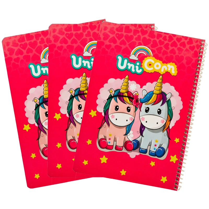 دفتر نقاشی 50 برگ مدل یونی کورن بسته 3 عددی