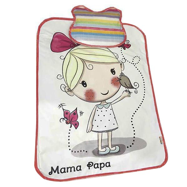 زیرانداز تعویض نوزاد ماما پاپا طرح کودک و پروانه کد 228