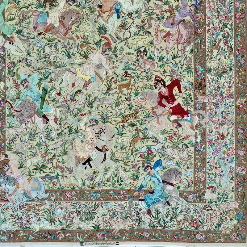 فرش دستباف 12 متری پورمعمار مدل شکارگاه کد 110