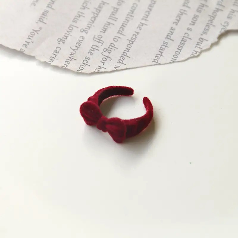 انگشتر دخترانه مدل مخملی bow-r75 انگشتر دخترانه مدل مخملی bow-r75
