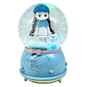 گوی موزیکال مدل پمپی Sweet girl طرح دختر دوست داشتنی و خرس کد PA4054
