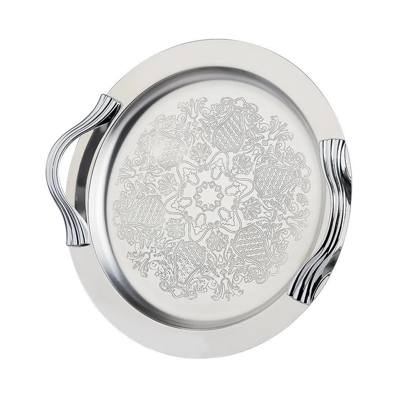 سینی دسته دار مدل دایره ای سایز 32×32 سانتی‌متر