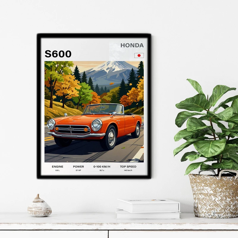 تابلو آتریسا طرح ماشین HONDA مدل ATC97 فریم مشکی