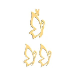 نیم ست طلا 18 عیار زنانه فرشته مدل پروانه  WHSLZ-000515