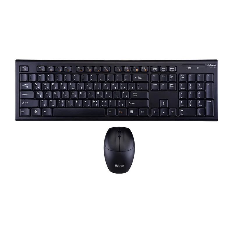 کیبورد و ماوس بی سیم هترون مدل HKCW130، سوییچ ممبران، Full-Size 