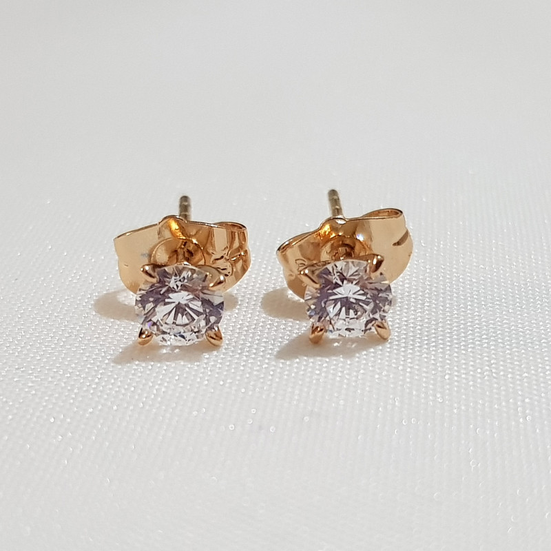 گوشواره زنانه ژوپینگ مدل تک نگین 3473