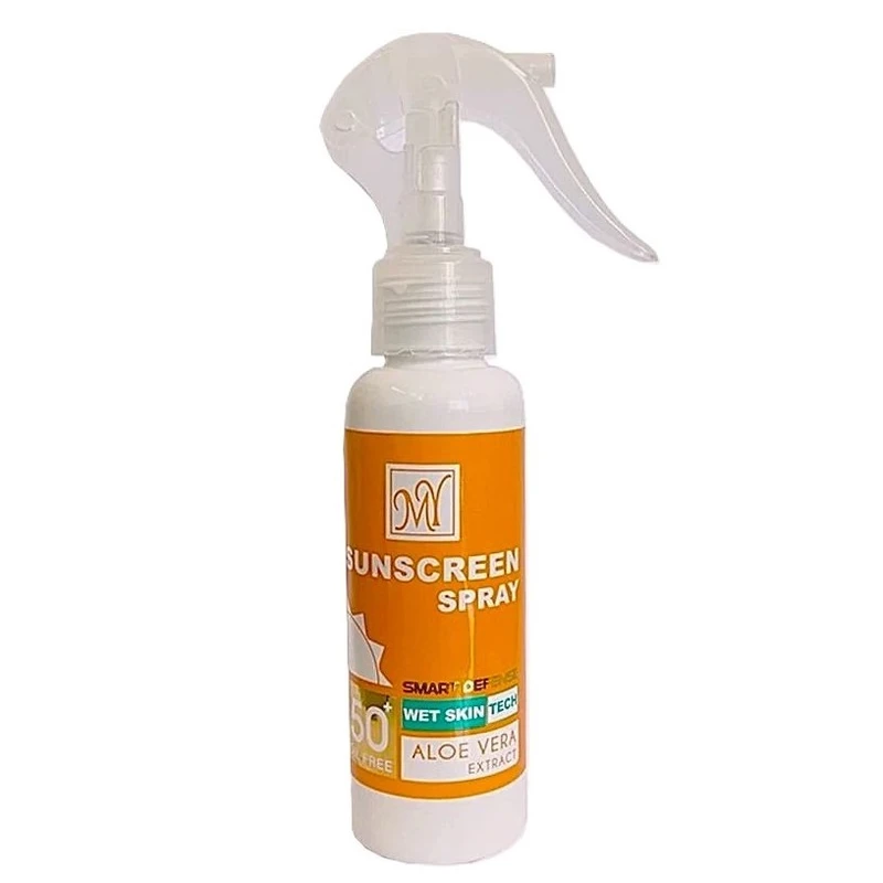 اسپری ضد آفتاب بی‌رنگ صورت و گردن و دست مای SPF 50 مدل آلوئه ورا ‌محافظ UVA ،UVB مناسب برای انواع پوست حجم 100 میلی‌لیتر
