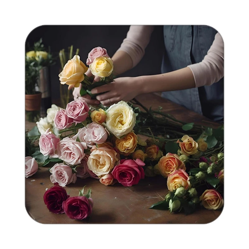 زیر لیوانی کاکتی طرح گل مدل mp17505