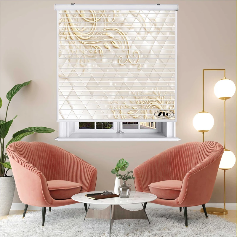 پرده زبرا زیو مدل سیلوئت 3D1326 سایز 150x150 سانتی متر