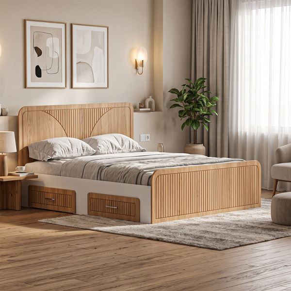 تخت‌خواب ام دی اف دو نفره اعیان مدل FH1086 سایز 200 * 160 سانتی‌متر