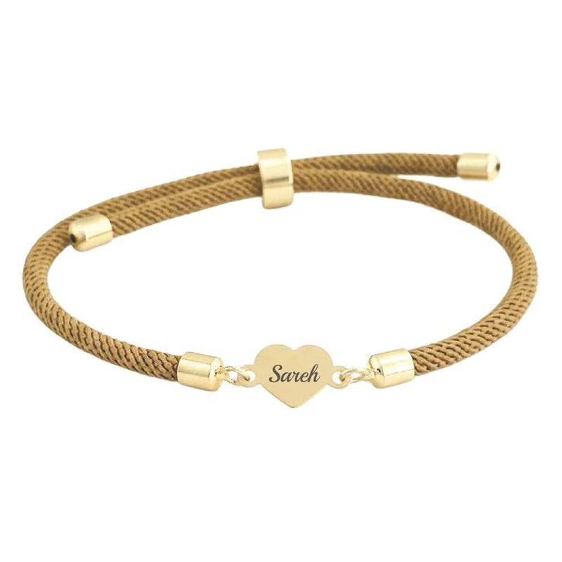 دستبند طلا 18 عیار زنانه با بند بافت لیردا مدل اسم ساره 121277
