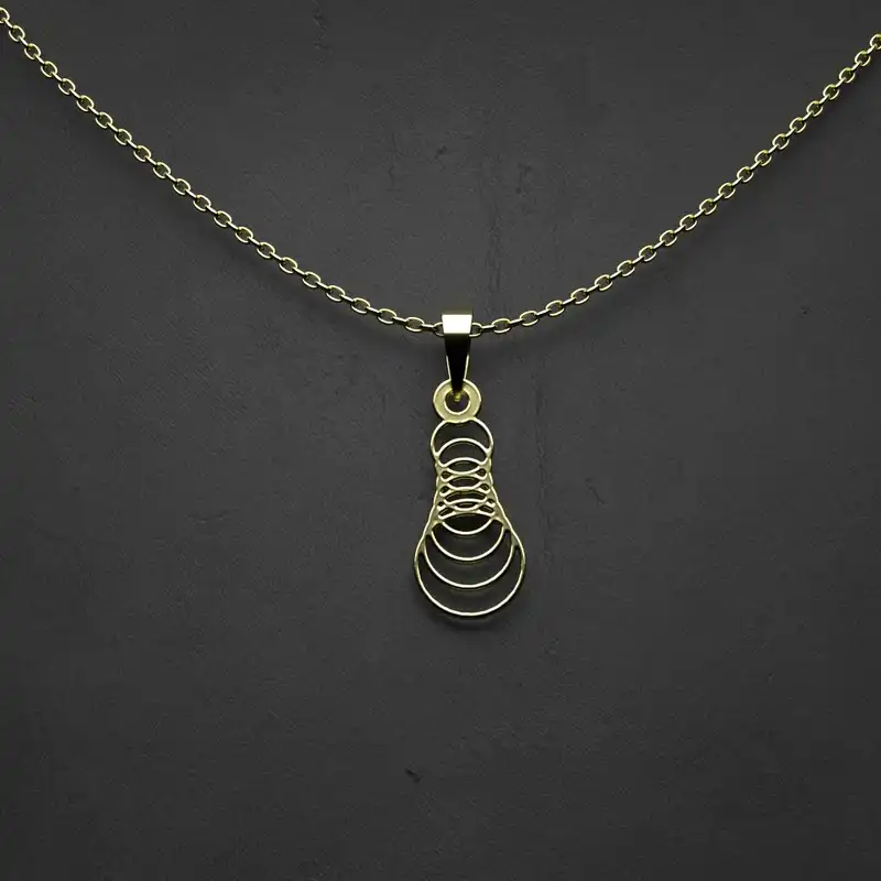 گردنبند طلا 18 عیار زنانه مدوپد مدل دایره حلقه ای کد PP2-1-1186