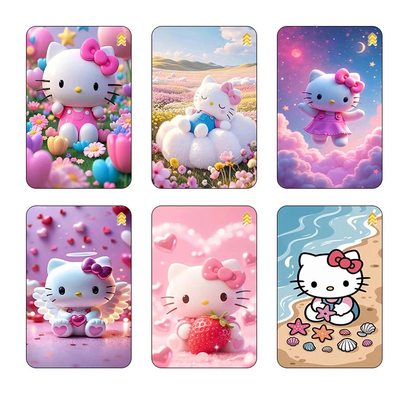 استيکر کارت کارنيکا طرح هلو کیتی کد 70513 مجموعه 6 عددی