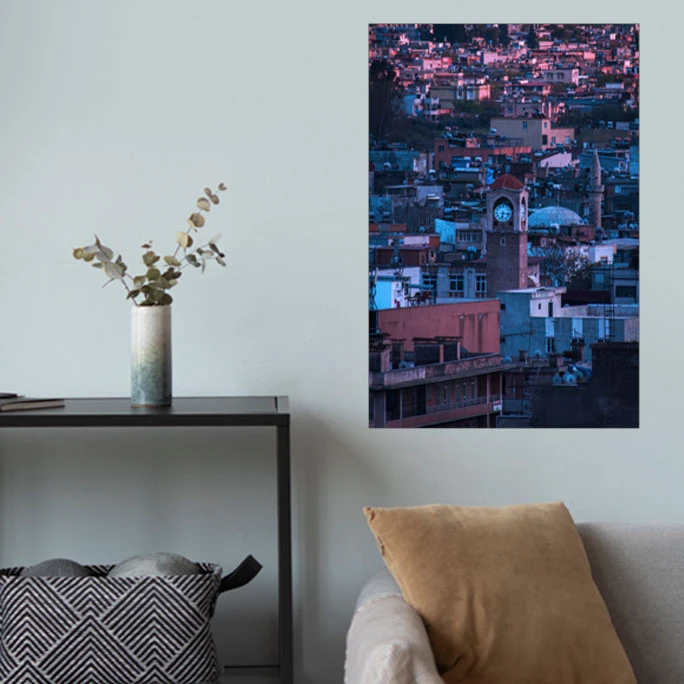 پوستر گوفی مدل شهر و برج ساعت قدیمی زیبا و نوستالژی طبیعت و گردشگری Travel Old Town 4k Poster کد CLOCK54