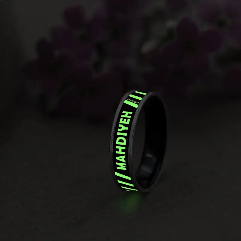 انگشتر ناکسیگو مدل شب تاب طرح مهدیه کد RB15813