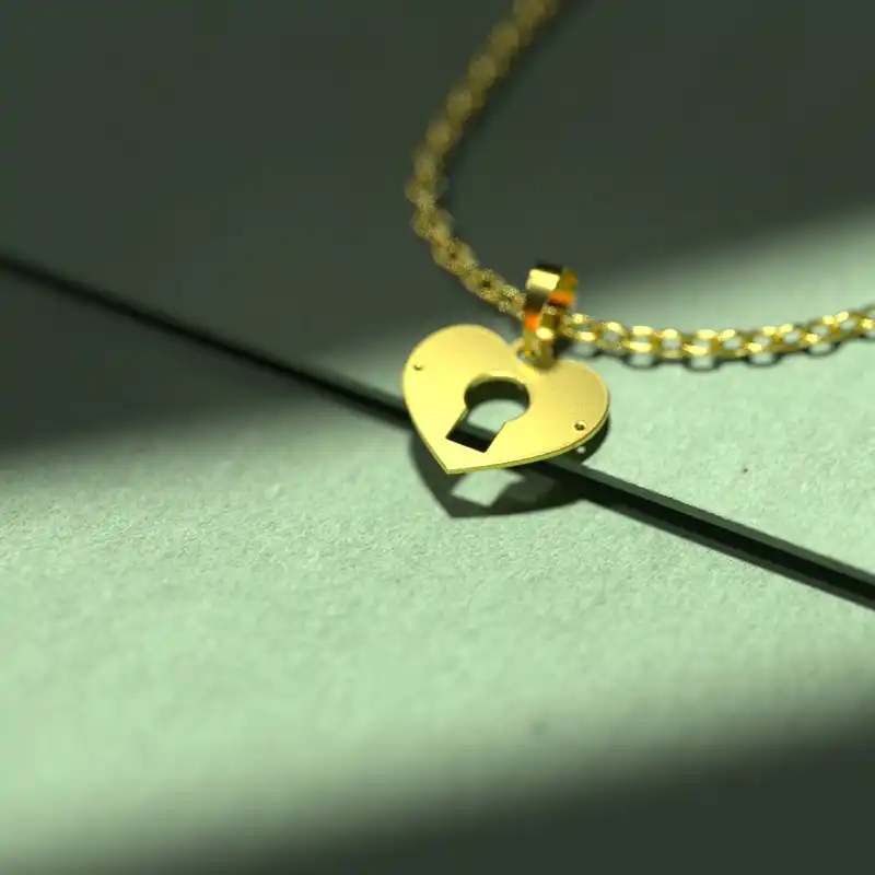 گردنبند طلا 18 عیار زنانه مدوپد مدل قفل کد D2-1-1078