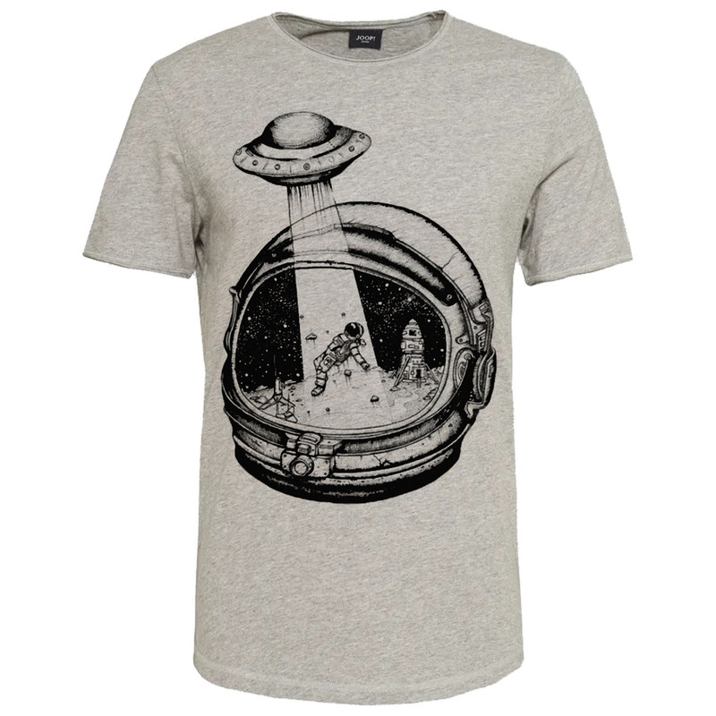 تیشرت آستین کوتاه مردانه مدل فضا کد M180 رنگ طوسی