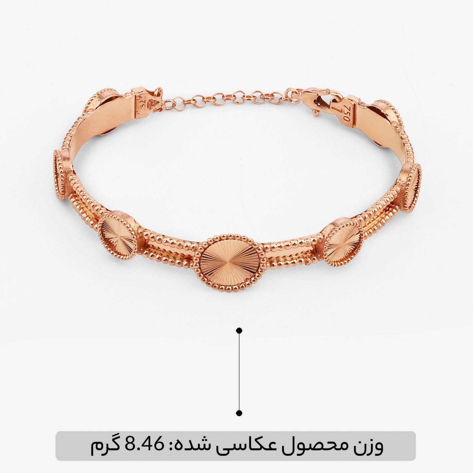 دستبند النگویی طلا کم اجرت 18 عیار زنانه گلدم مدل B444001 -  - 6