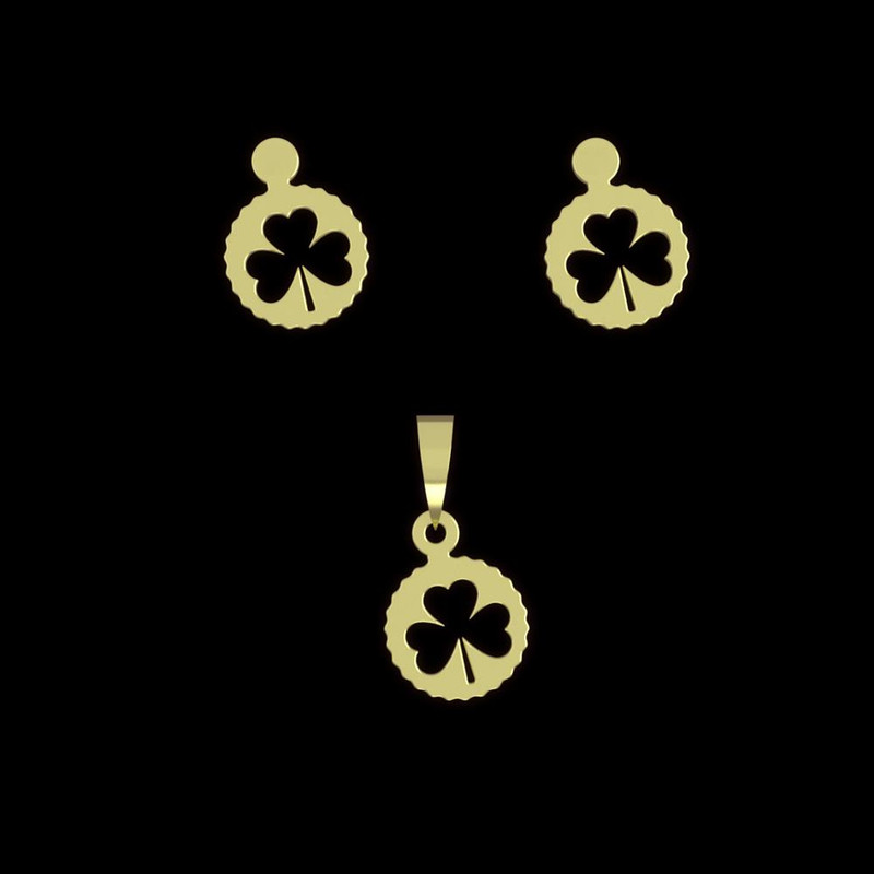 نیم ست طلا 18 عیار زنانه مدوپد مدل برگ کد NA11186