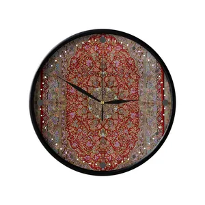 ساعت دیواری مدوپد طرح فرش قم لچک و ترنج مدل C-Ghom065
