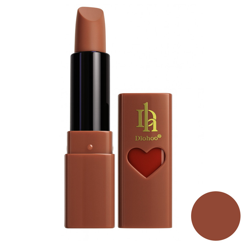 رژ لب جامد مات دکتر هو مدل Helly R رنگ شکلاتی  شماره 562